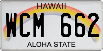 HI license plate WCM662
