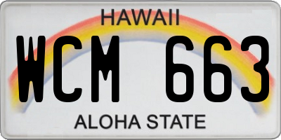 HI license plate WCM663