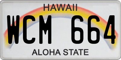 HI license plate WCM664