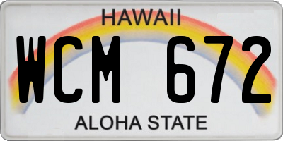HI license plate WCM672