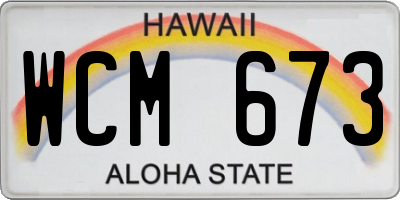 HI license plate WCM673