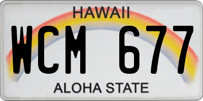 HI license plate WCM677