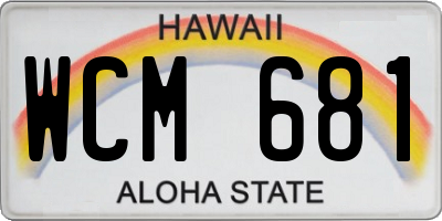HI license plate WCM681