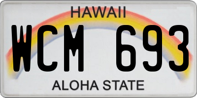 HI license plate WCM693