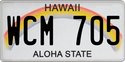 HI license plate WCM705