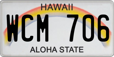HI license plate WCM706
