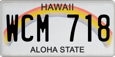 HI license plate WCM718