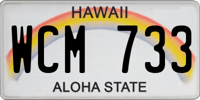 HI license plate WCM733