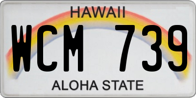 HI license plate WCM739