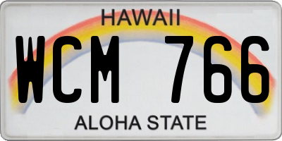HI license plate WCM766