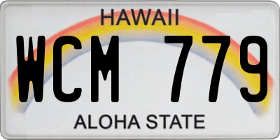 HI license plate WCM779