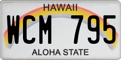 HI license plate WCM795