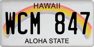 HI license plate WCM847