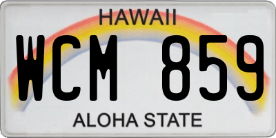 HI license plate WCM859