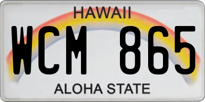 HI license plate WCM865