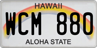 HI license plate WCM880