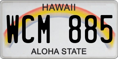 HI license plate WCM885