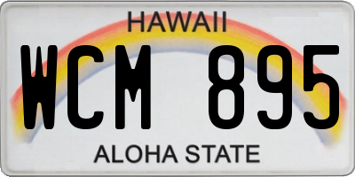 HI license plate WCM895