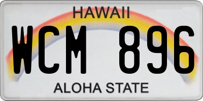 HI license plate WCM896