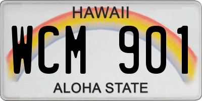 HI license plate WCM901