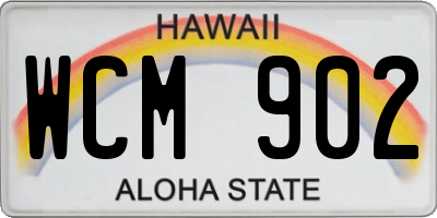 HI license plate WCM902