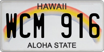 HI license plate WCM916