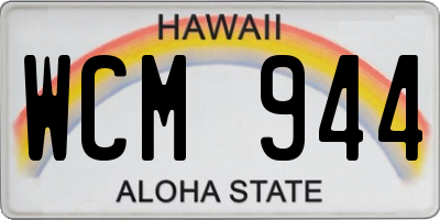 HI license plate WCM944