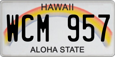 HI license plate WCM957