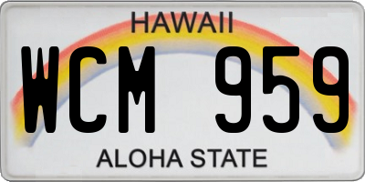 HI license plate WCM959