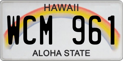 HI license plate WCM961