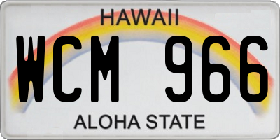 HI license plate WCM966