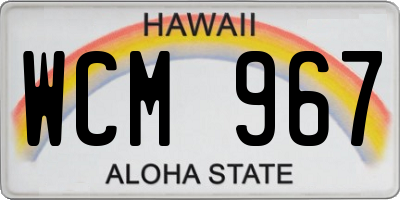 HI license plate WCM967