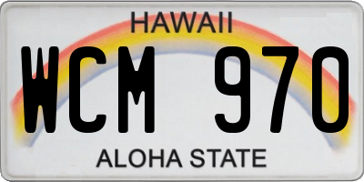 HI license plate WCM970