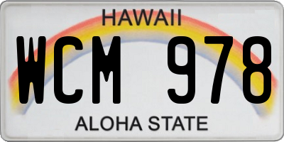 HI license plate WCM978