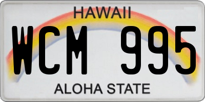 HI license plate WCM995