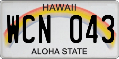 HI license plate WCN043