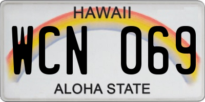 HI license plate WCN069