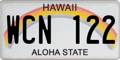 HI license plate WCN122