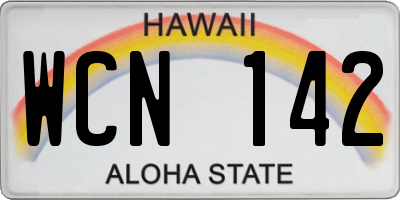 HI license plate WCN142