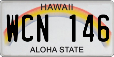 HI license plate WCN146