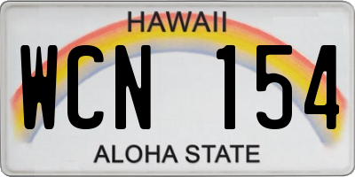 HI license plate WCN154