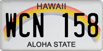 HI license plate WCN158