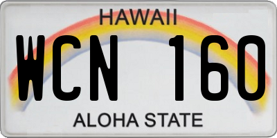 HI license plate WCN160