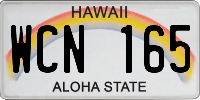 HI license plate WCN165