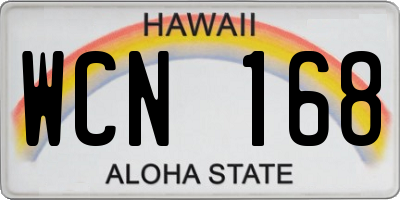 HI license plate WCN168