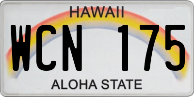 HI license plate WCN175