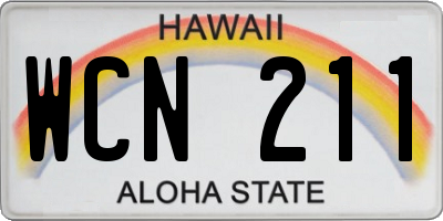 HI license plate WCN211