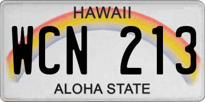 HI license plate WCN213