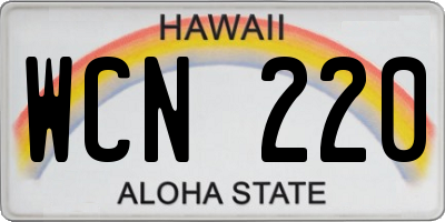 HI license plate WCN220