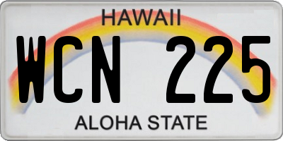 HI license plate WCN225